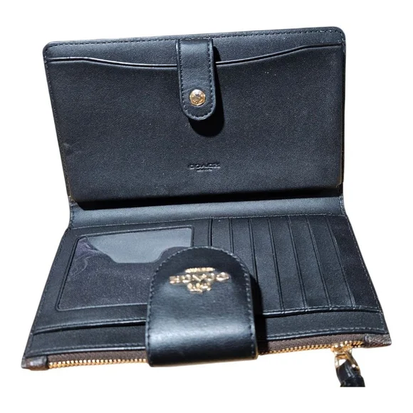 Women's Coach Wallet Brown and Black - Picture 7 of 15